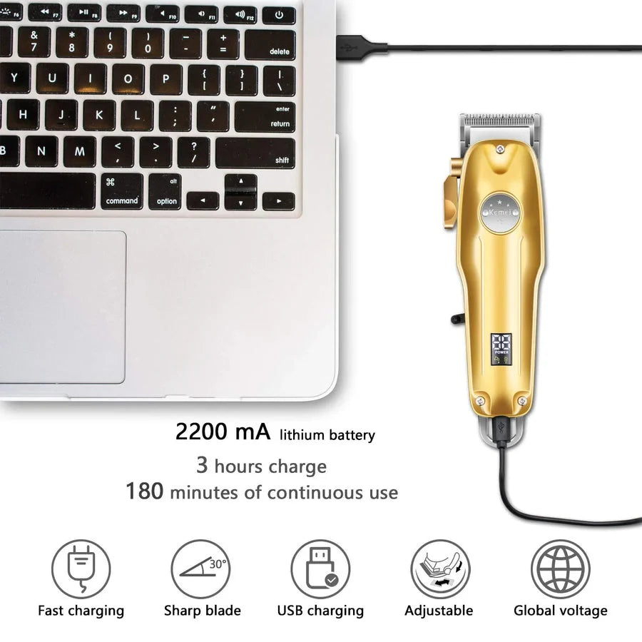 Hair Clipper Set Cordless USB Rechargeable Ceramic Blades