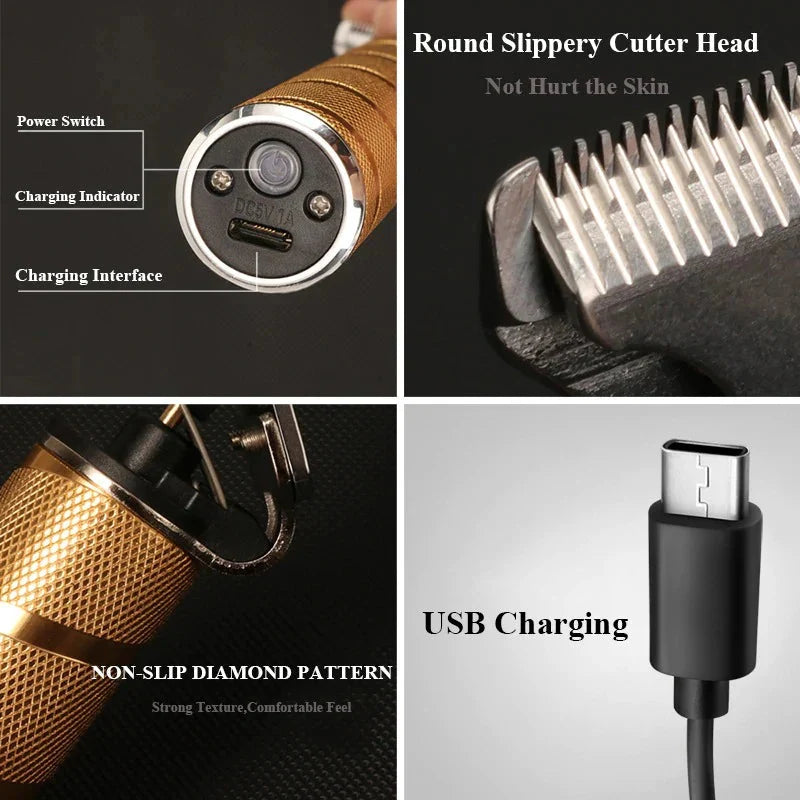 Hair Clipper Set Cordless USB Rechargeable Ceramic Blades