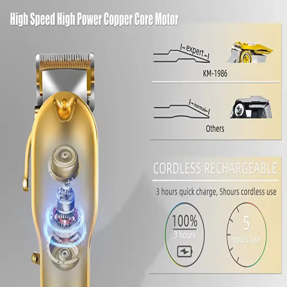 Hair Clipper Set Cordless USB Rechargeable Ceramic Blades