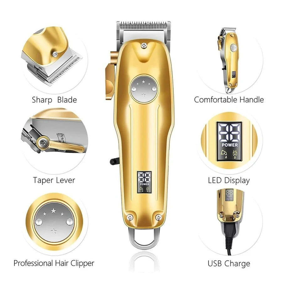 Hair Clipper Set Cordless USB Rechargeable Ceramic Blades