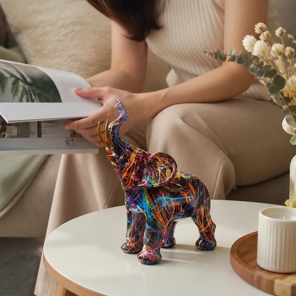 Handcrafted Abstract Elephant Figurine