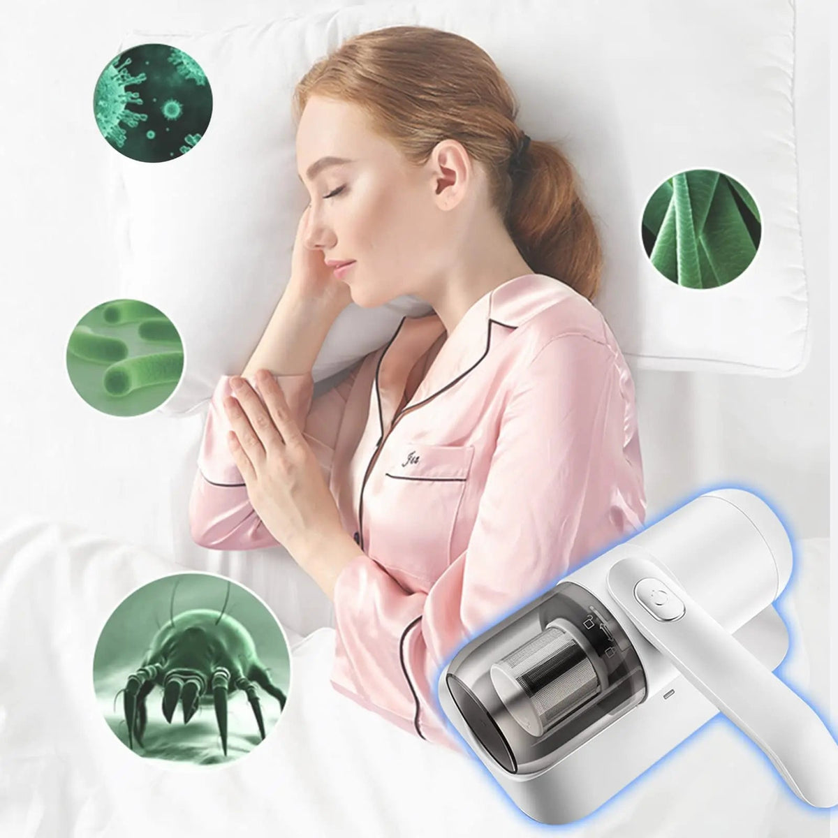 Handheld Fabric Vacuum Cordless HEPA Mite Removal