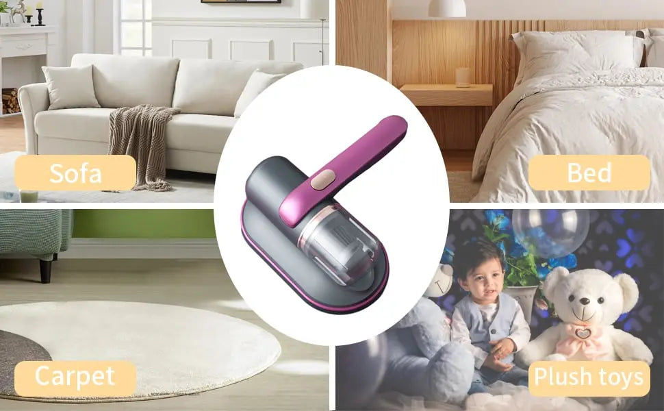 Handheld Fabric Vacuum Cordless HEPA Mite Removal
