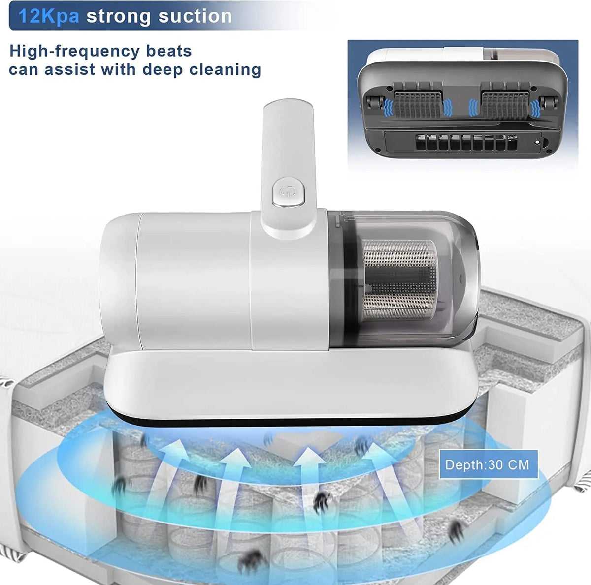 Handheld Fabric Vacuum Cordless HEPA Mite Removal