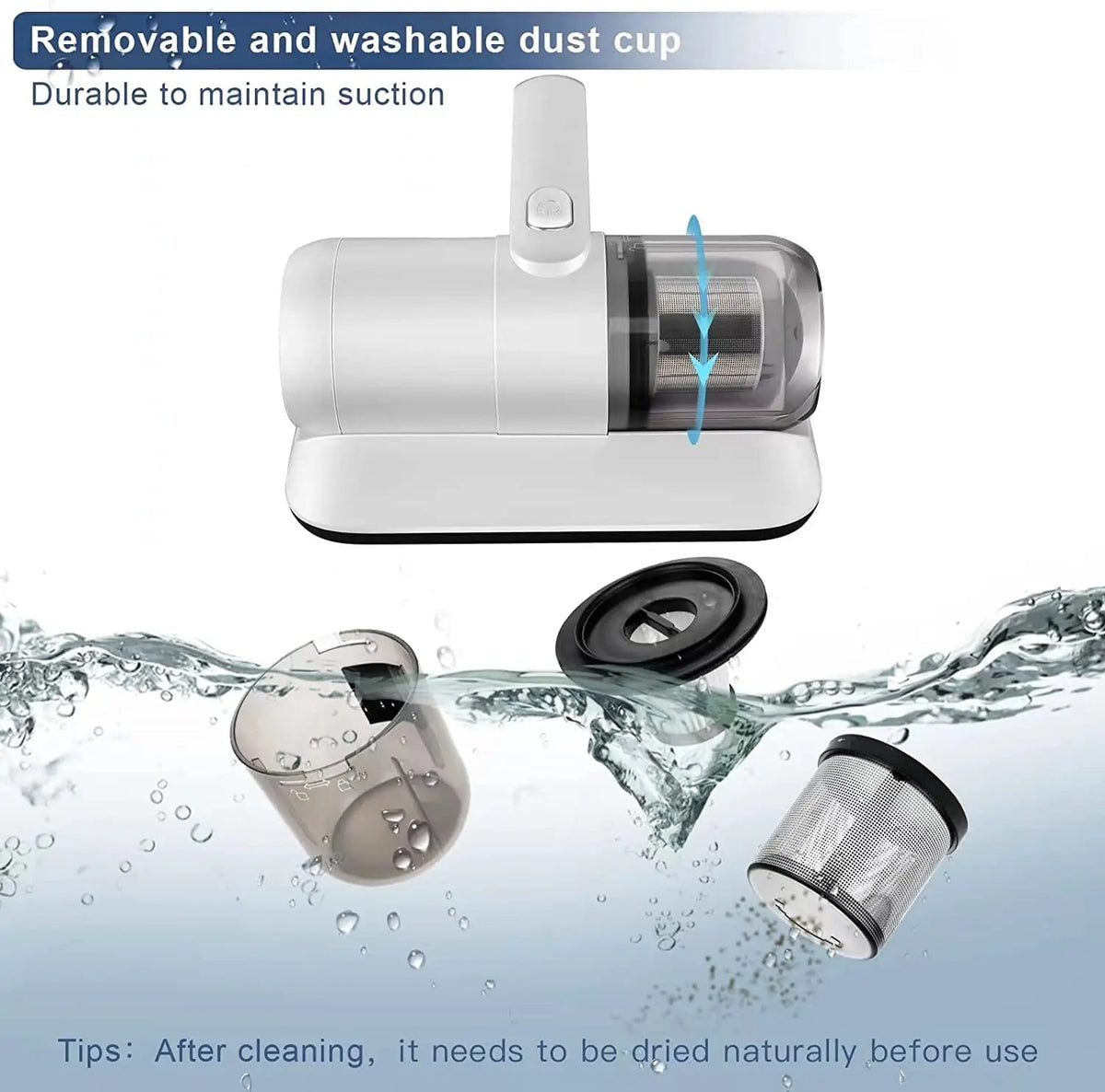 Handheld Fabric Vacuum Cordless HEPA Mite Removal