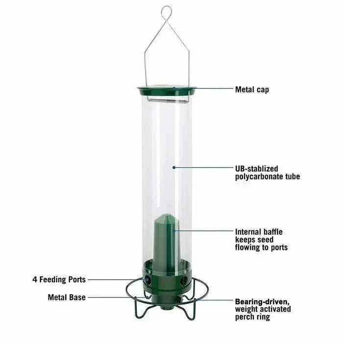 Hanging Bird Feeder Squirrel-Proof Polycarbonate & Metal 5 lb