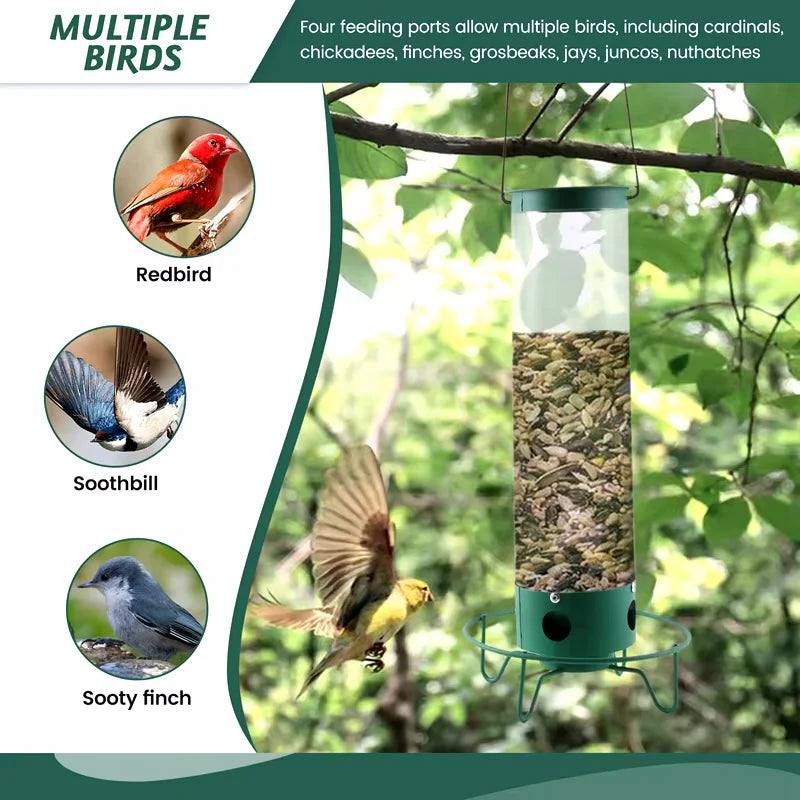 Hanging Bird Feeder Squirrel-Proof Polycarbonate & Metal 5 lb