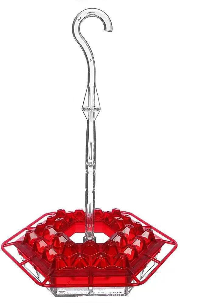 Hanging Hummingbird Feeder Bee-Resistant 30 Feeding Ports Dishwasher-Safe