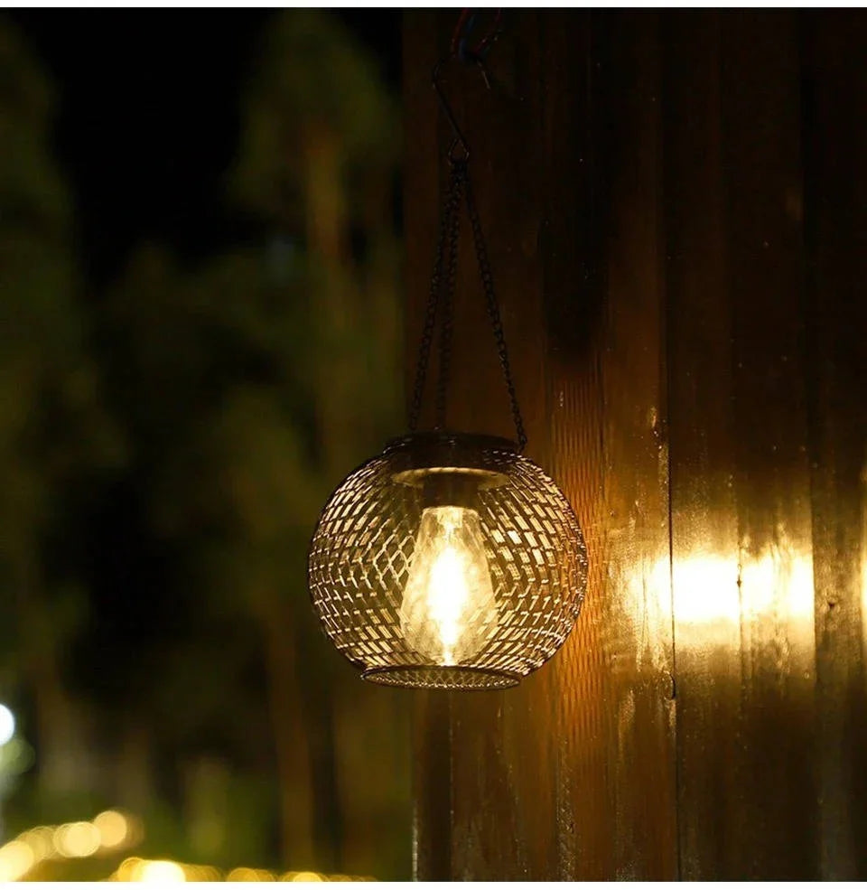 Hanging Lantern Solar Automatic Light Sensor 14-Hour Runtime
