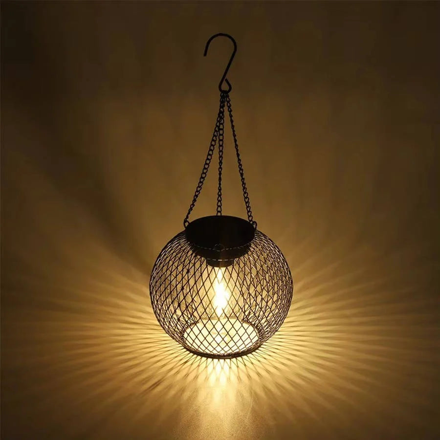 Hanging Lantern Solar Automatic Light Sensor 14-Hour Runtime