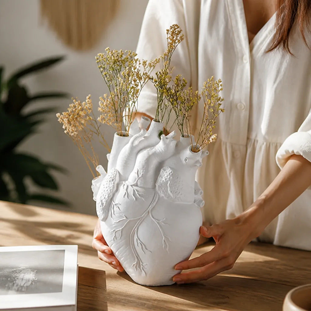 Heart-Shaped Resin Vase