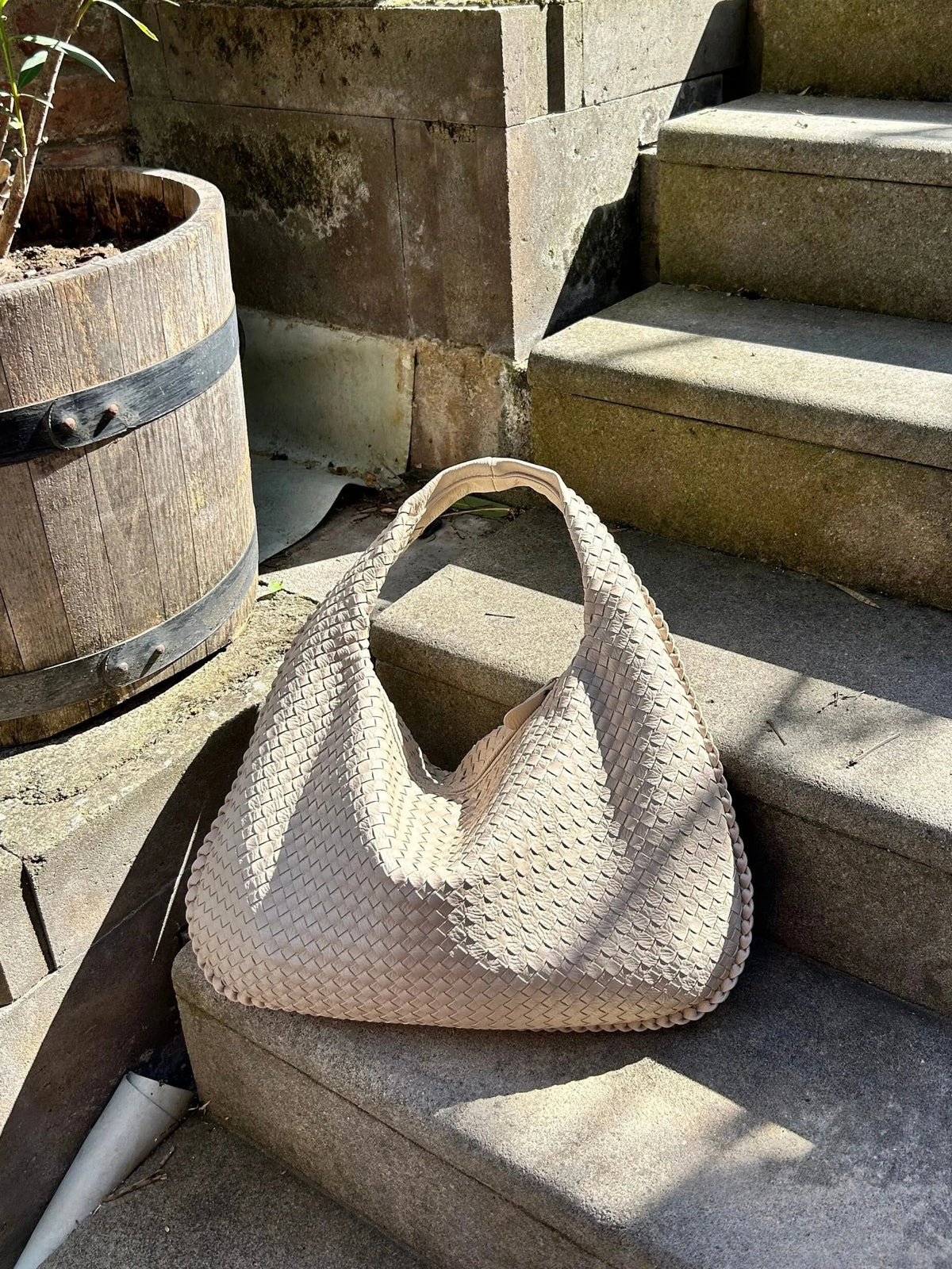 Hobo Bag Hand Braided Leather Padded Strap
