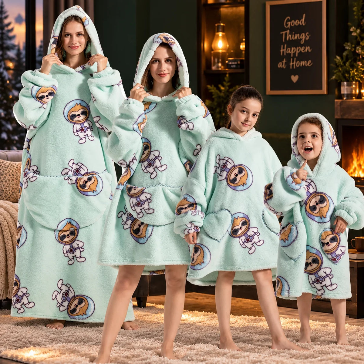 Hoodie Blanket Oversized Wearable Fleece & Flannel Machine Washable