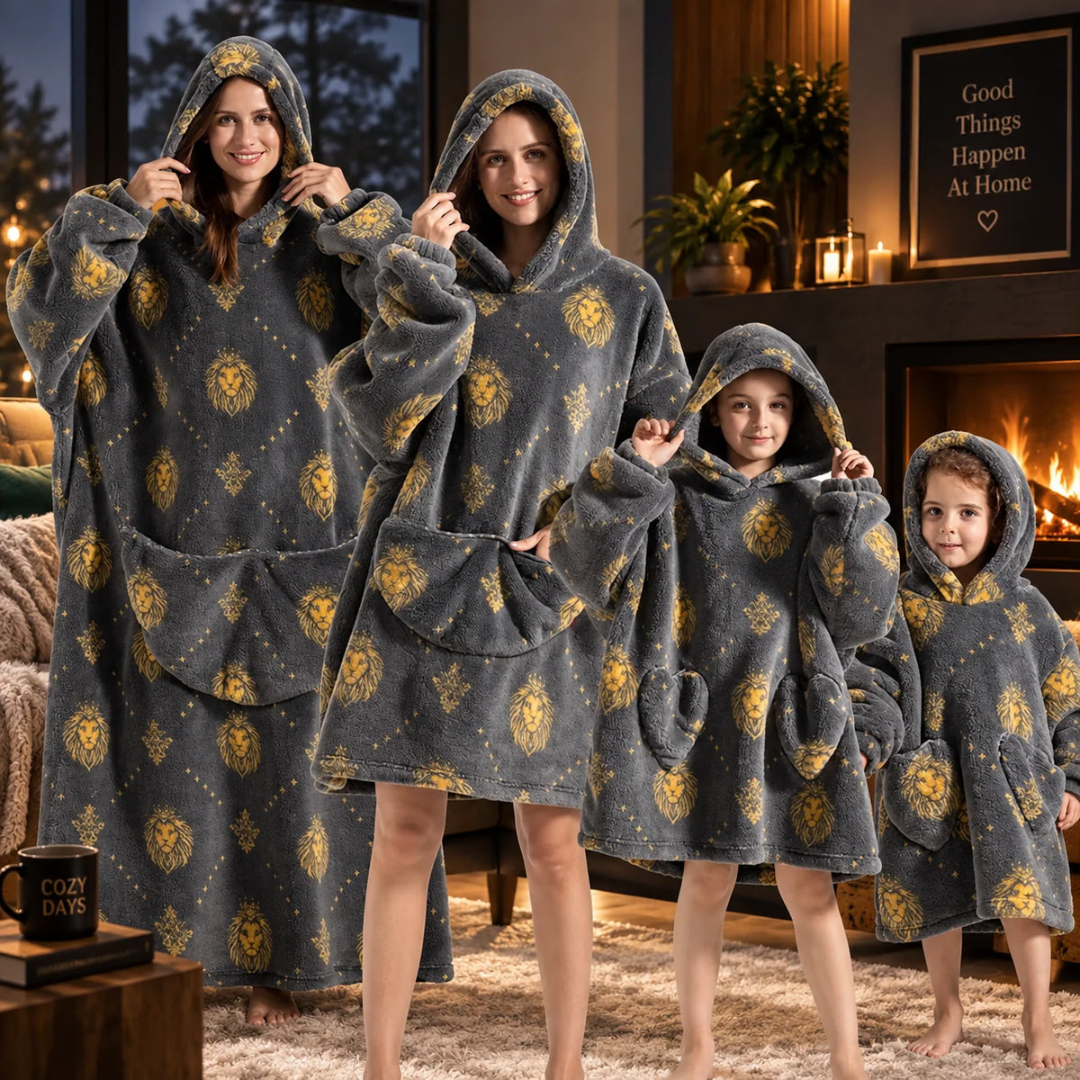 Hoodie Blanket Oversized Wearable Fleece & Flannel Machine Washable