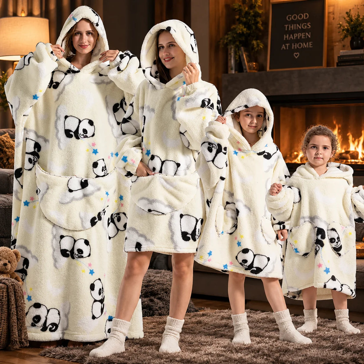 Hoodie Blanket Oversized Wearable Fleece & Flannel Machine Washable