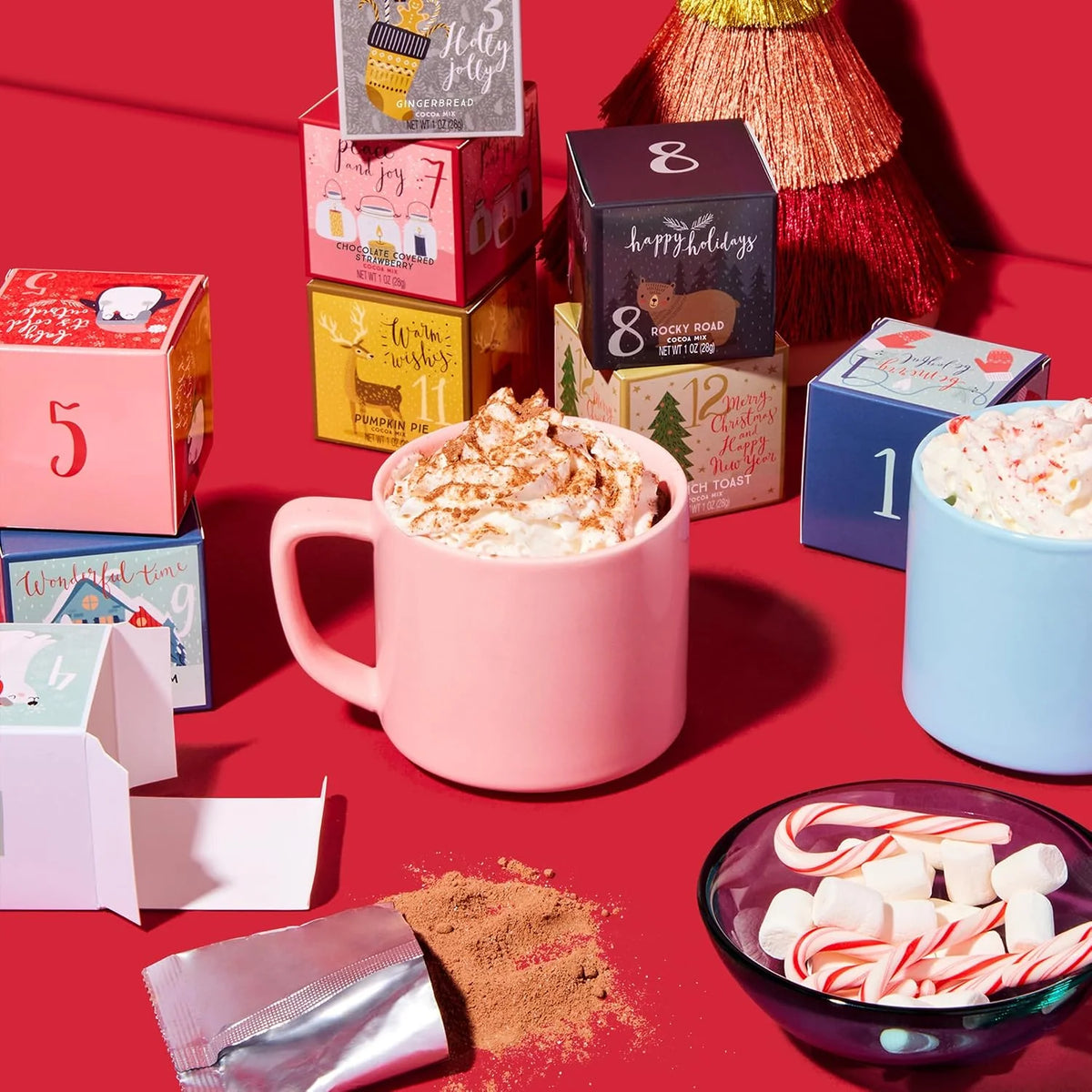 Hot Chocolate Gift Set 12 Gourmet Flavors Single-Serve Packets
