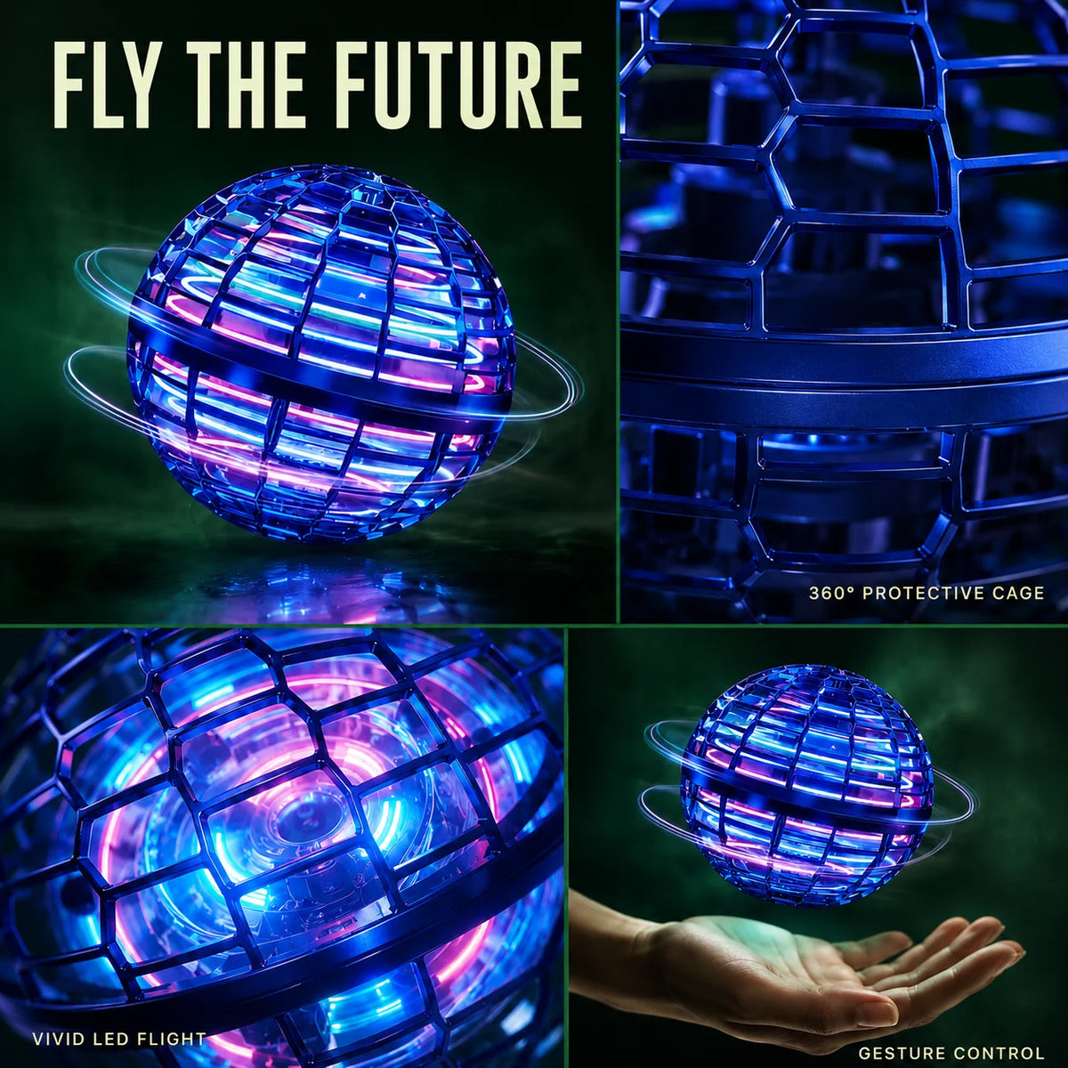 Hover Ball Toy Motorized LED Impact-Resistant