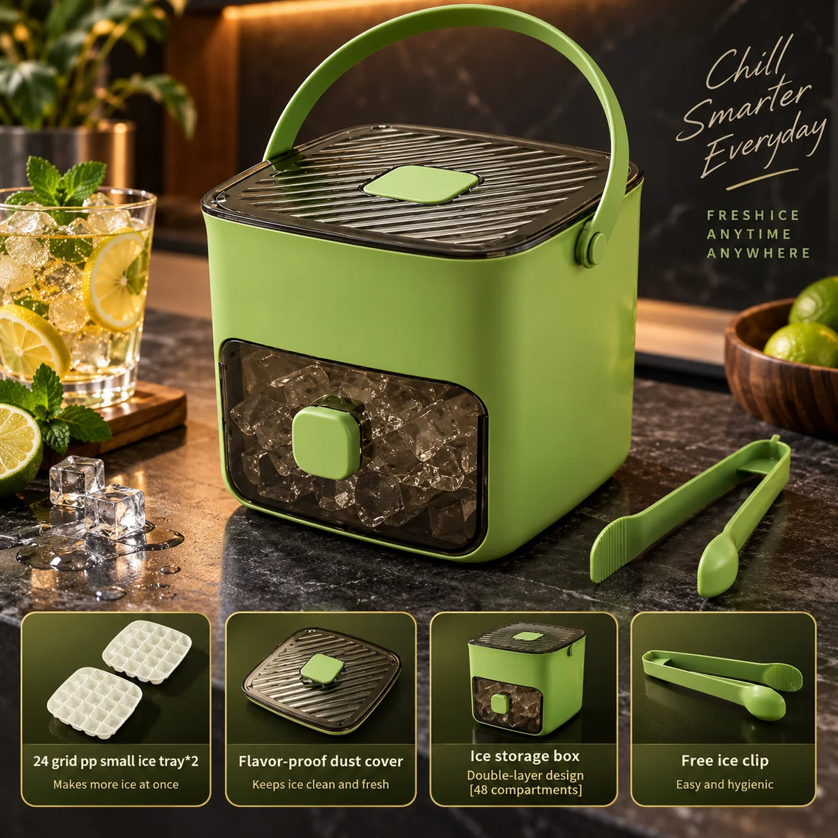 Ice Box Press-Release 48-Cube With Tongs