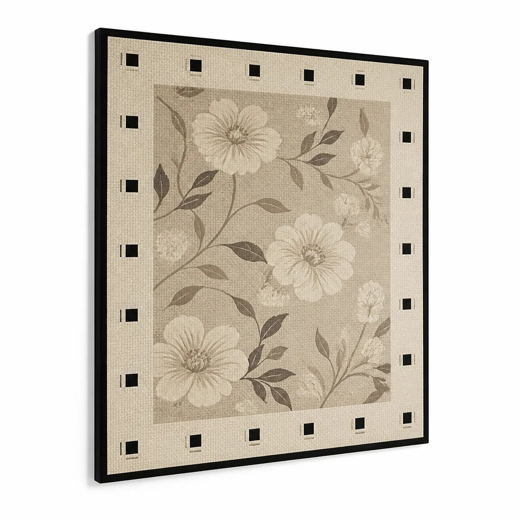 Indoor Area Rug Floral Low-Pile Non-Slip Backing