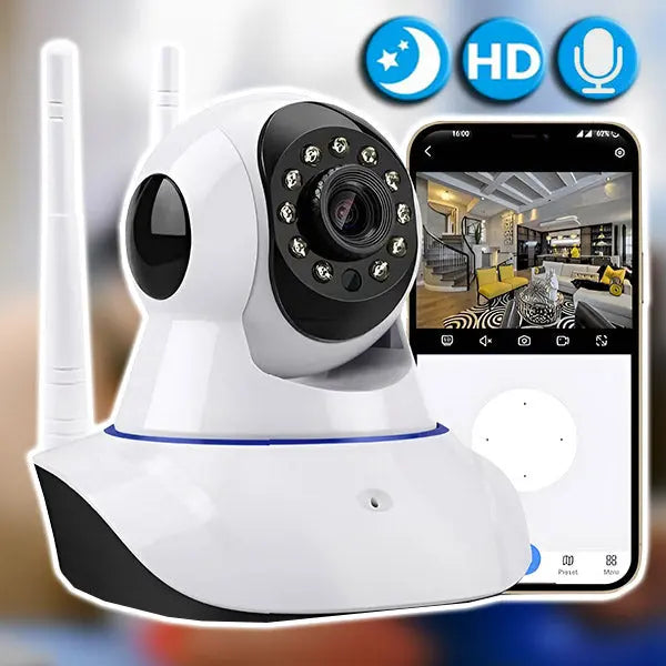 Indoor Surveillance Camera 1080p Night Vision & Two-Way Audio