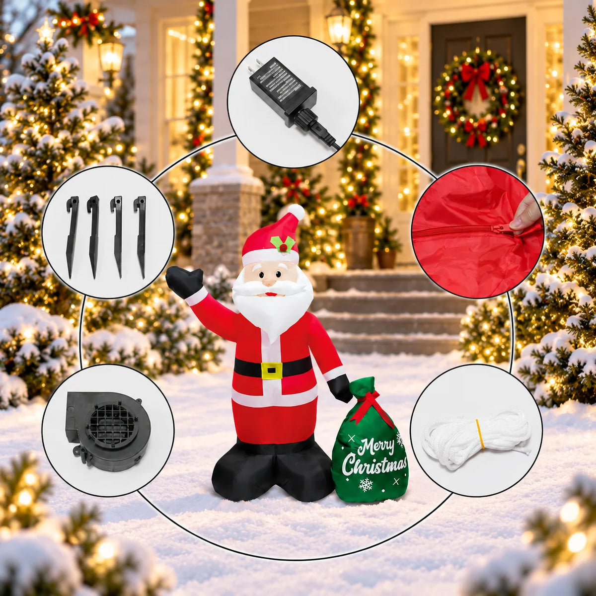 Inflatable Santa 14 Ft LED Waterproof