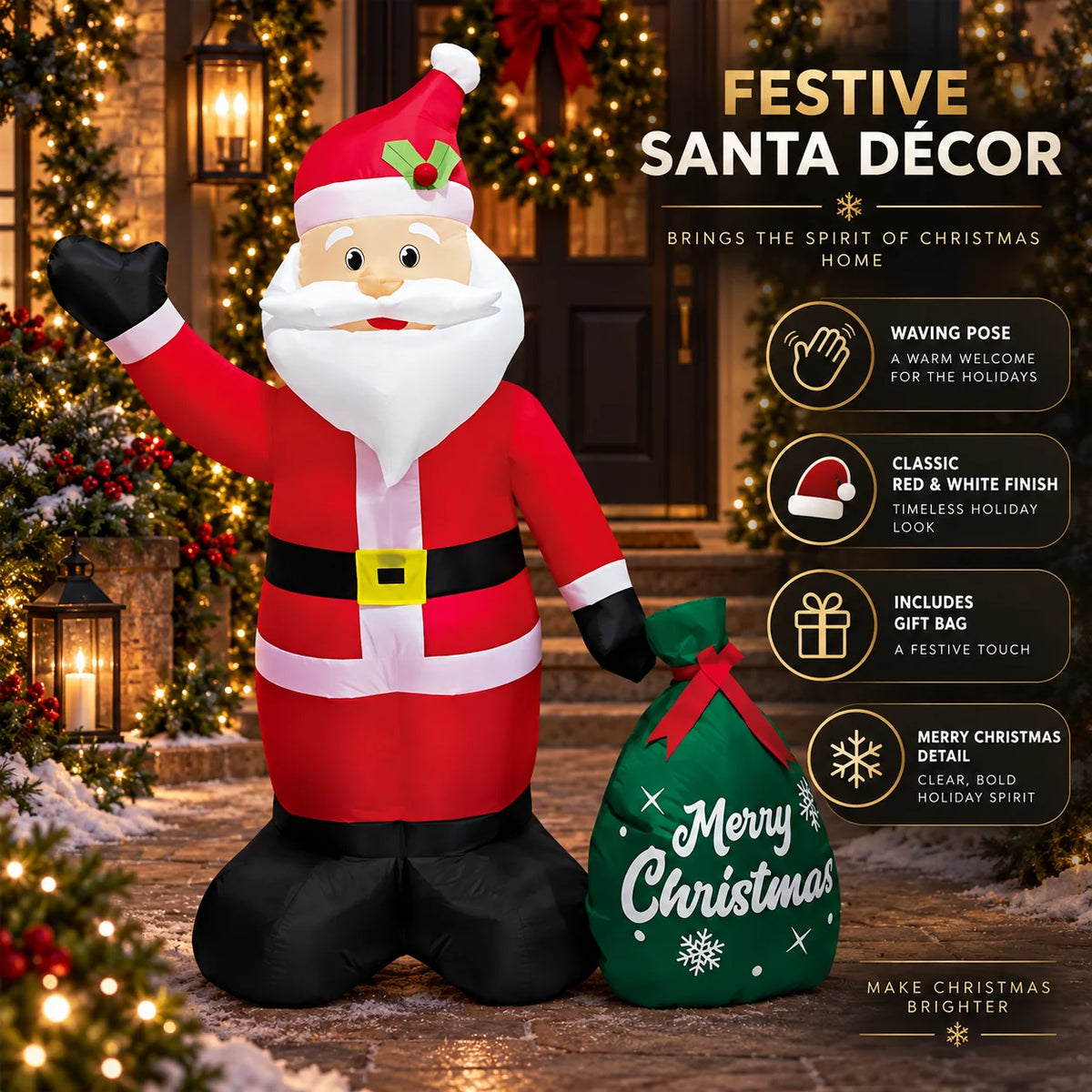 Inflatable Santa 14 Ft LED Waterproof
