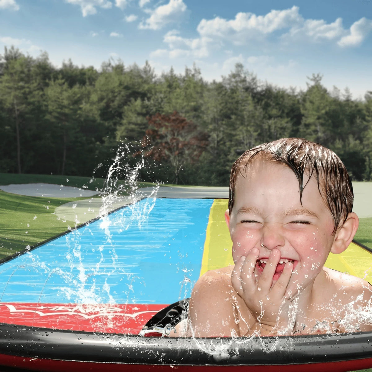 Inflatable Slip And Slide 16 Ft Cushioned Landing