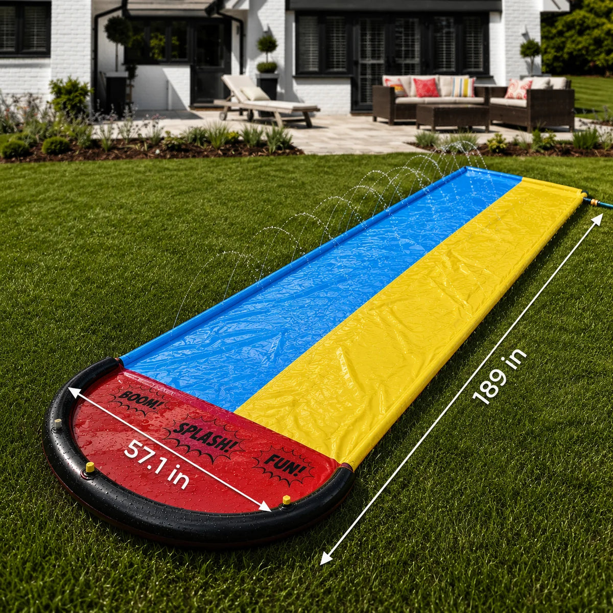Inflatable Slip And Slide 16 Ft Cushioned Landing