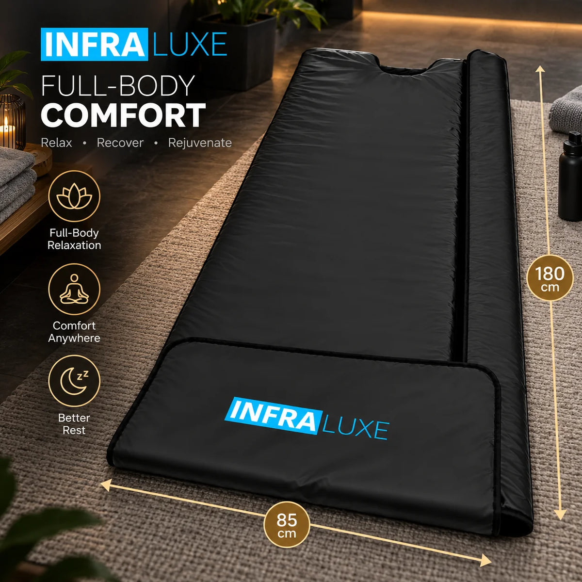 Infrared Sauna Blanket Full-Length Adjustable Heat & Timer