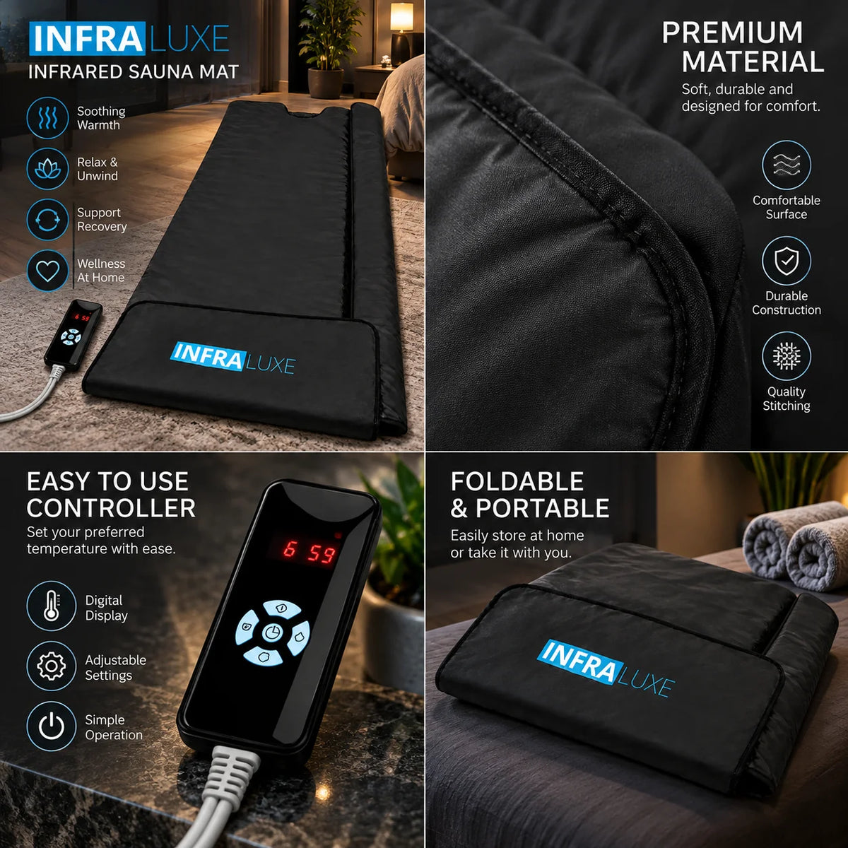 Infrared Sauna Blanket Full-Length Adjustable Heat & Timer