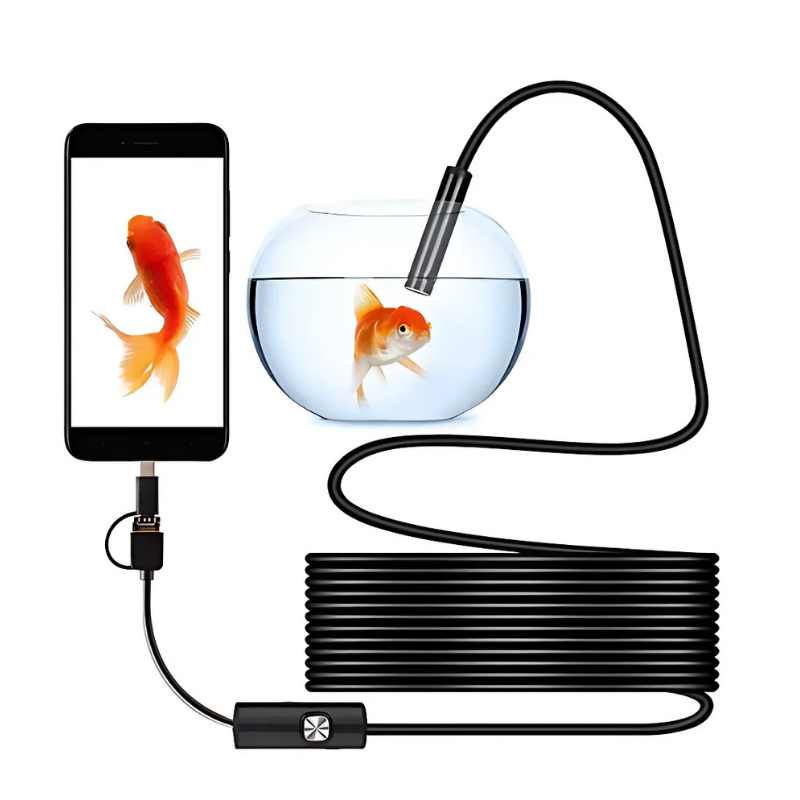 Inspection Camera USB Waterproof 8mm Head & Semi-Rigid Cable