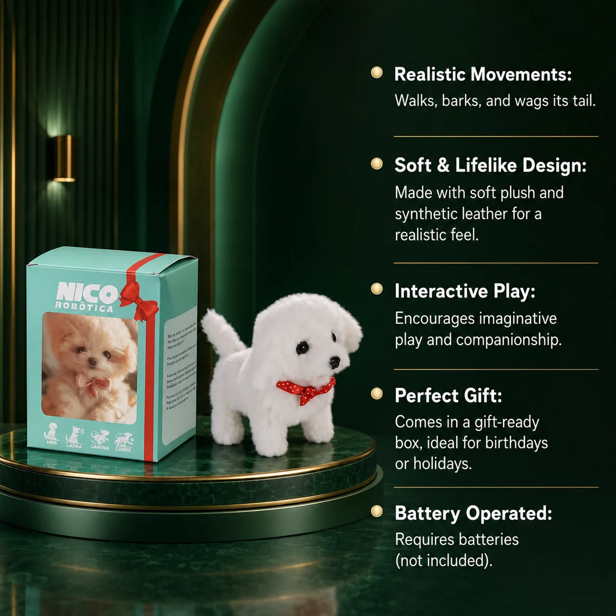 Interactive Robot Puppy Walking & Barking Plush
