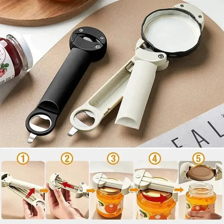 Jar & Can Opener Magnetic Mount Adjustable Ergonomic Grip