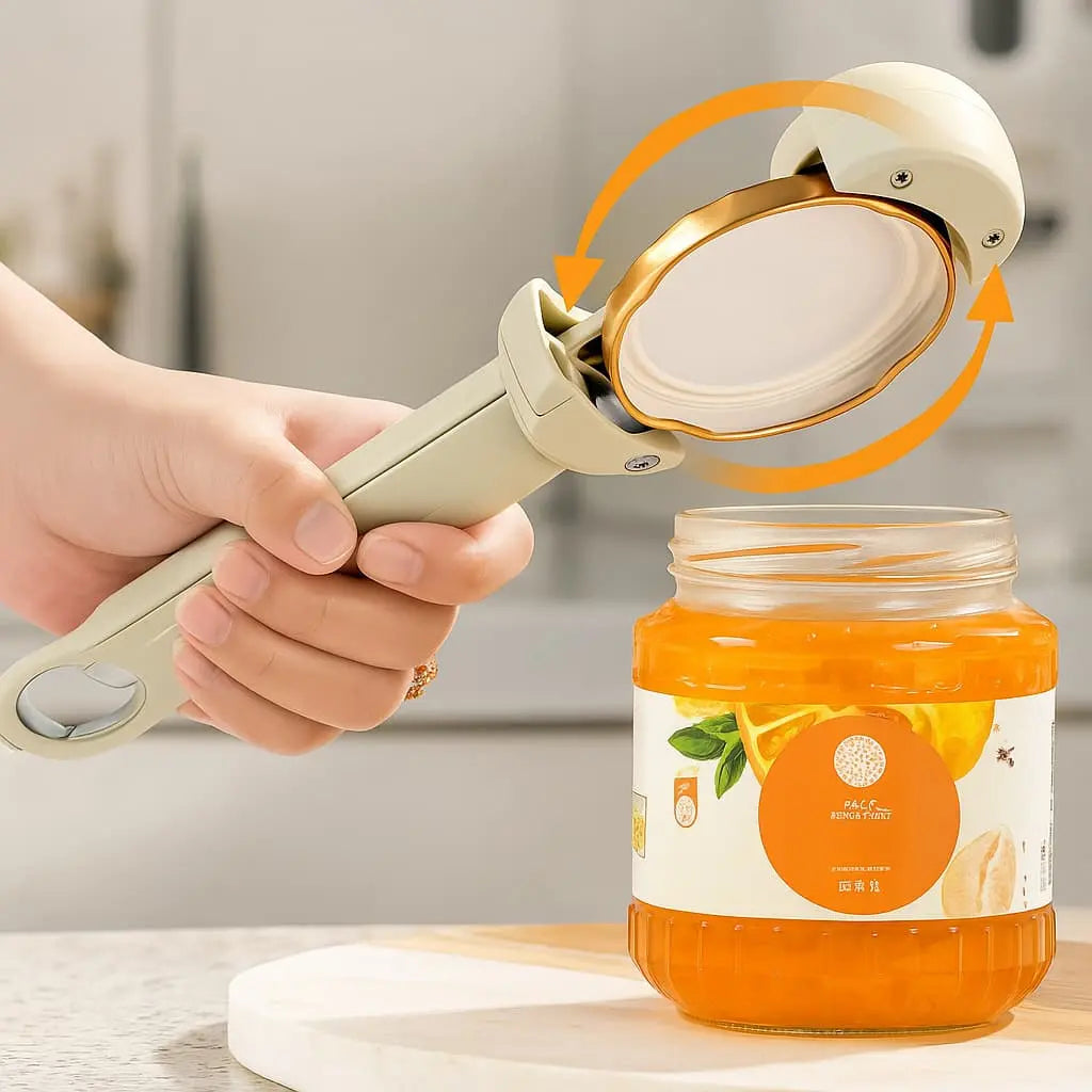 Jar & Can Opener Magnetic Mount Adjustable Ergonomic Grip