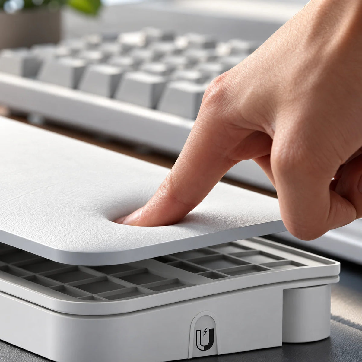 Keyboard Wrist Rest Ergonomic Leather-Look 22-In-1 Cleaning Kit