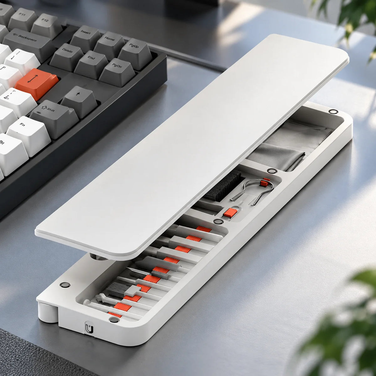 Keyboard Wrist Rest Ergonomic Leather-Look 22-In-1 Cleaning Kit