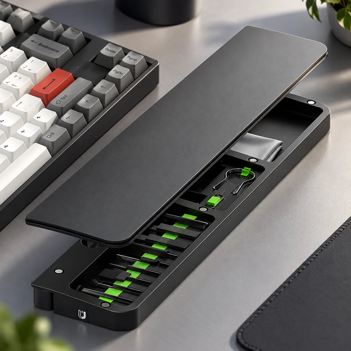 Keyboard Wrist Rest Ergonomic Leather-Look 22-In-1 Cleaning Kit