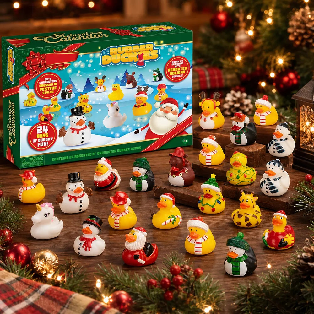 Kids Advent Calendar Twenty-Four Rubber Ducks BPA-Free