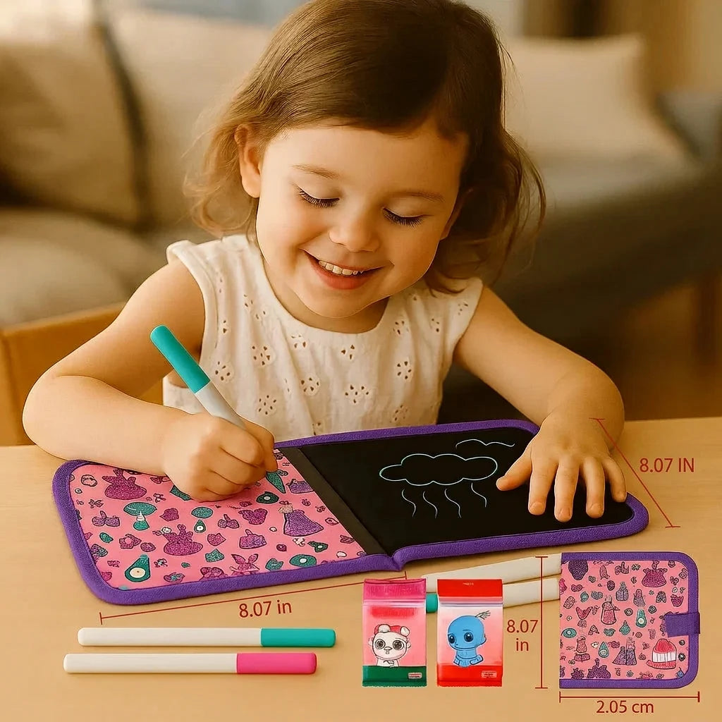 Kids Drawing Book Wipe-Clean Reusable Travel Size