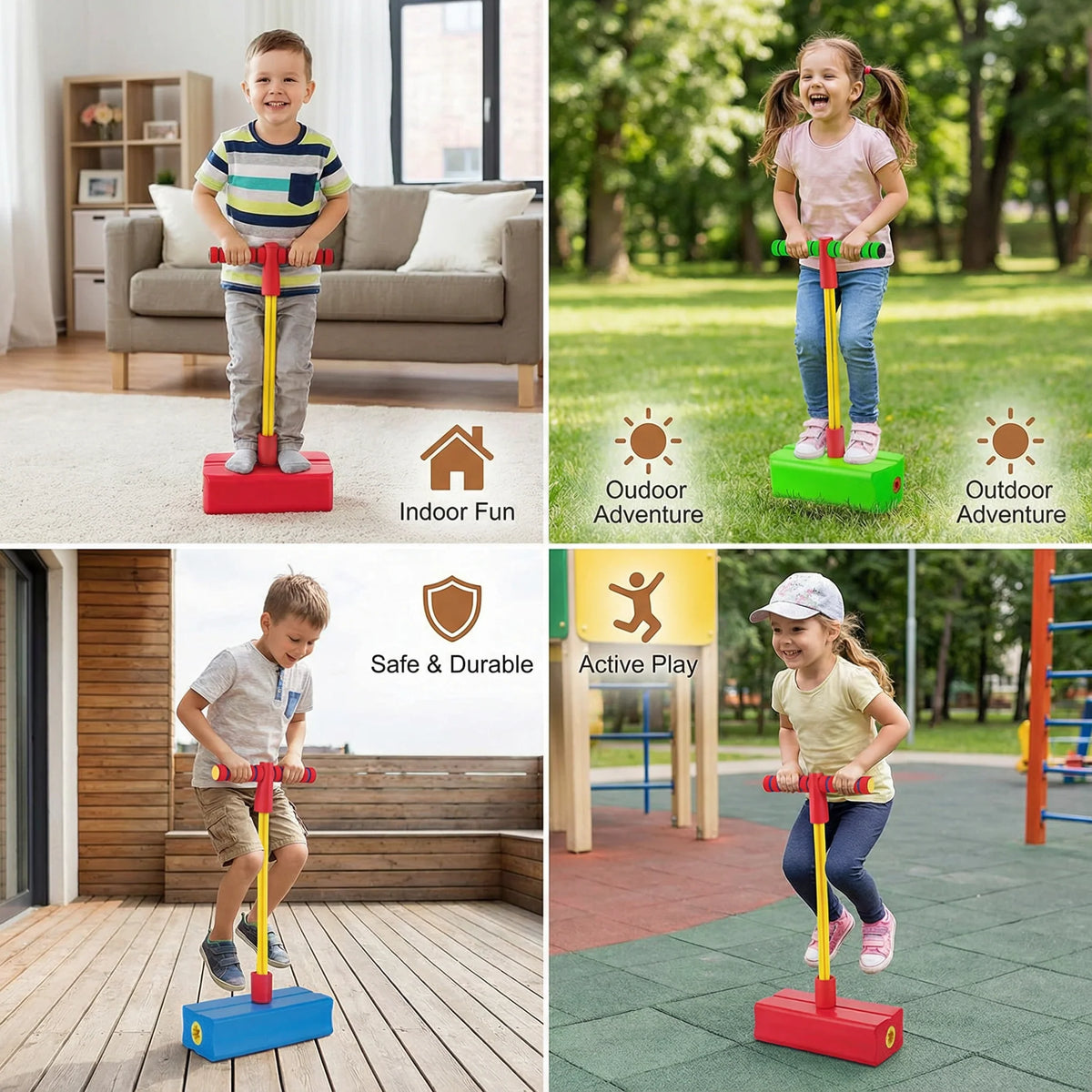 Kids Pogo Jumper Foam Base Non-Slip Footpad