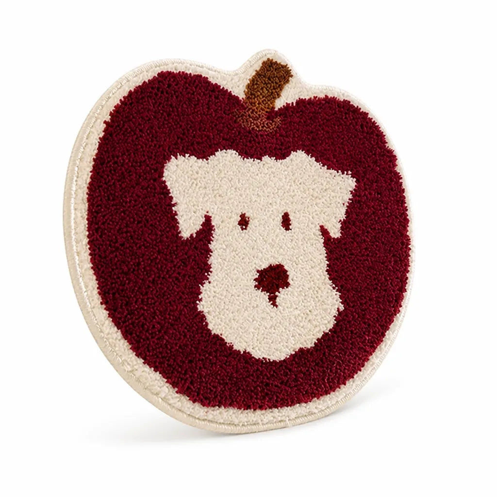 Kids Rug Apple-Shaped Tufted Microfiber Non-Slip