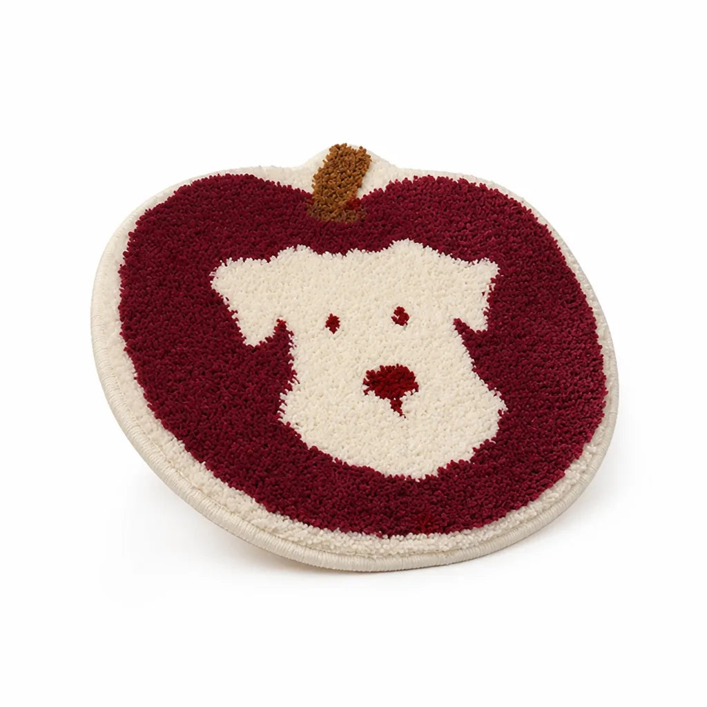 Kids Rug Apple-Shaped Tufted Microfiber Non-Slip