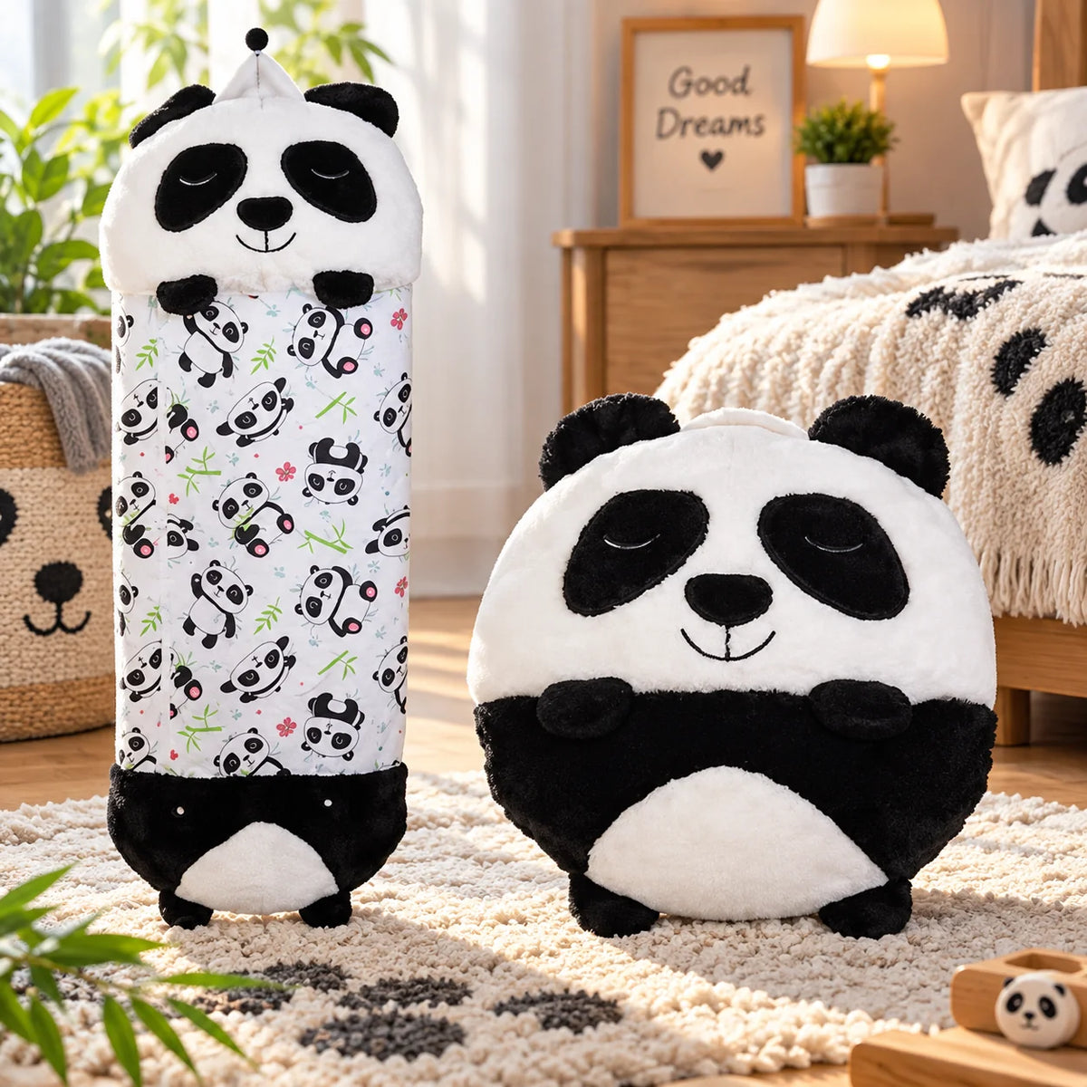 Kids Sleeping Bag Plush Breathable Roll Up