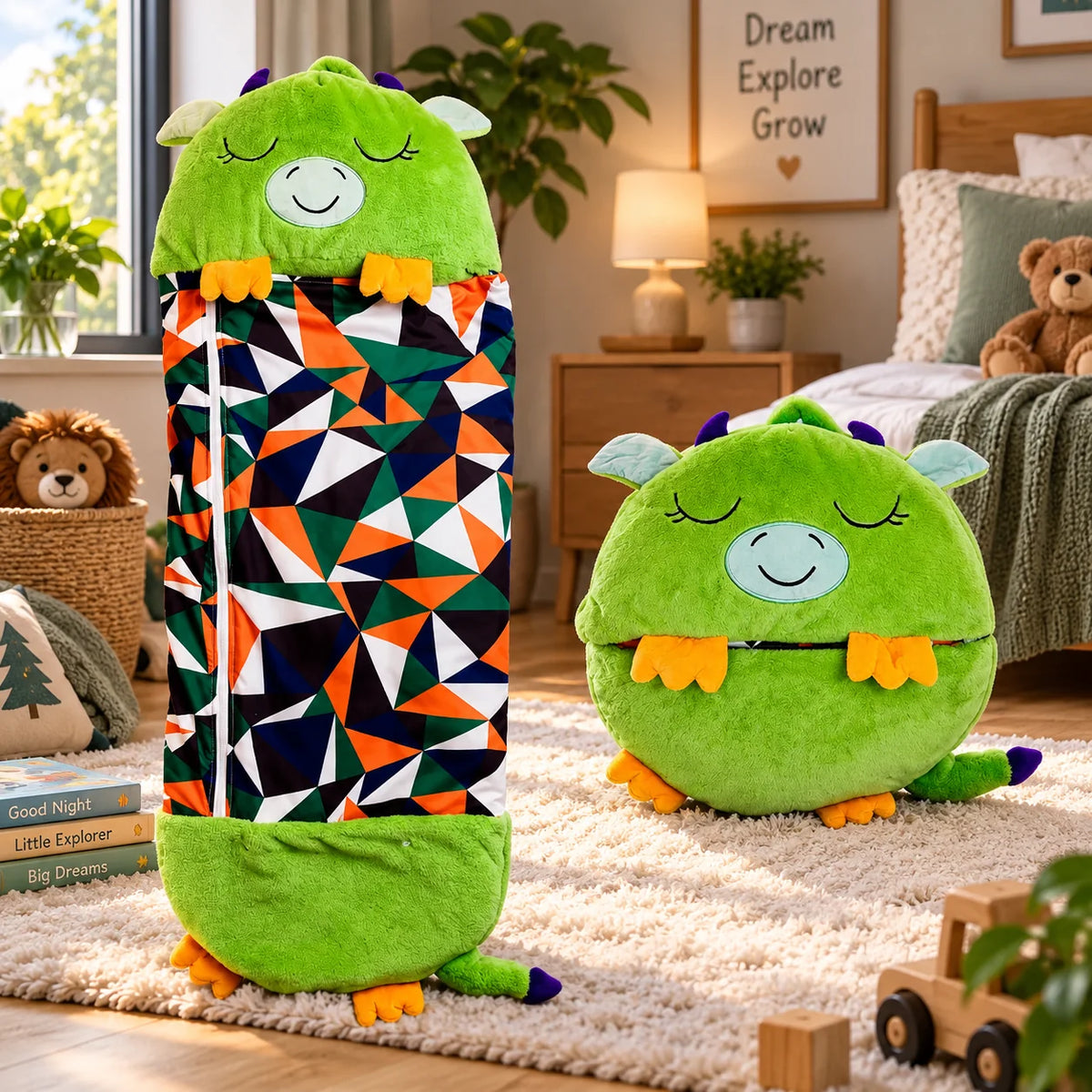 Kids Sleeping Bag Plush Breathable Roll Up
