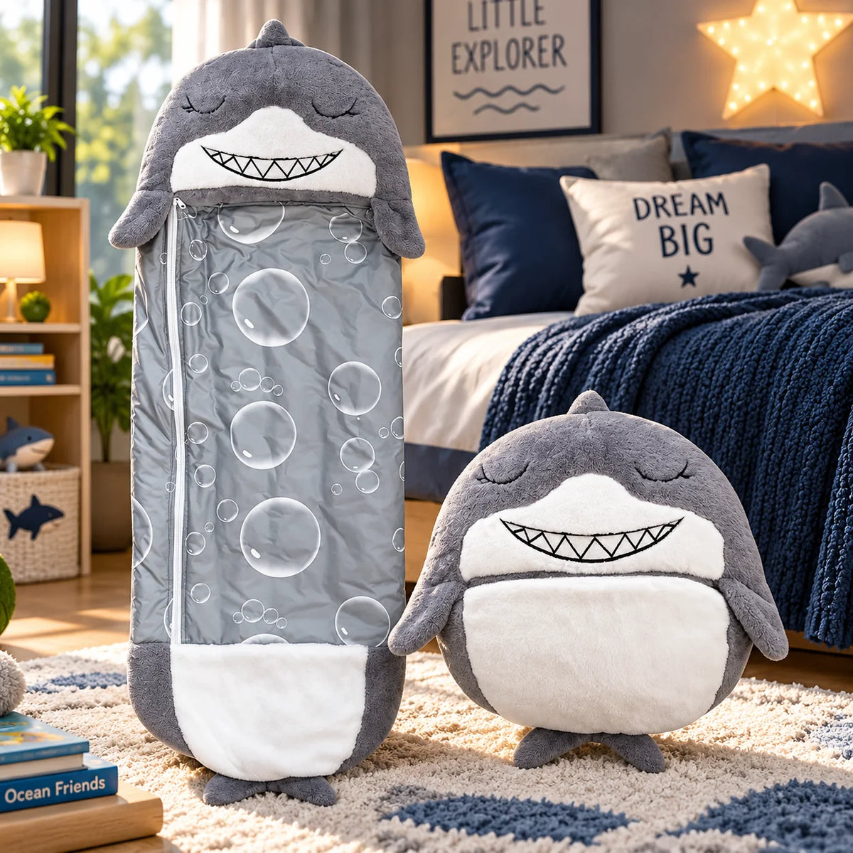 Kids Sleeping Bag Plush Breathable Roll Up