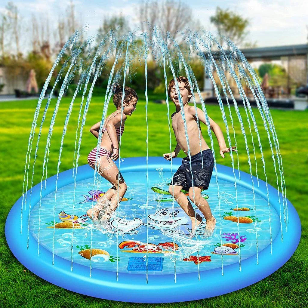 Kids Splash Pad Adjustable Spray Height Inflatable Edge