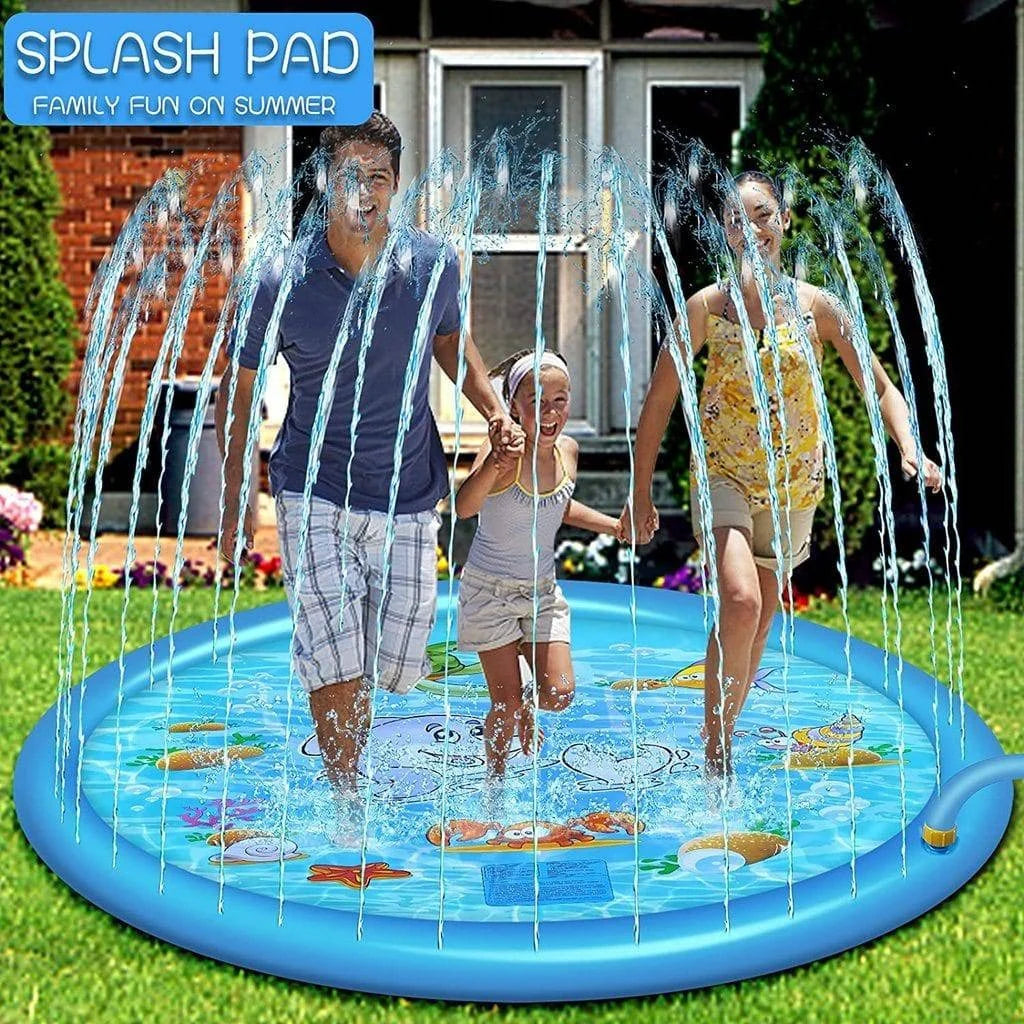 Kids Splash Pad Adjustable Spray Height Inflatable Edge