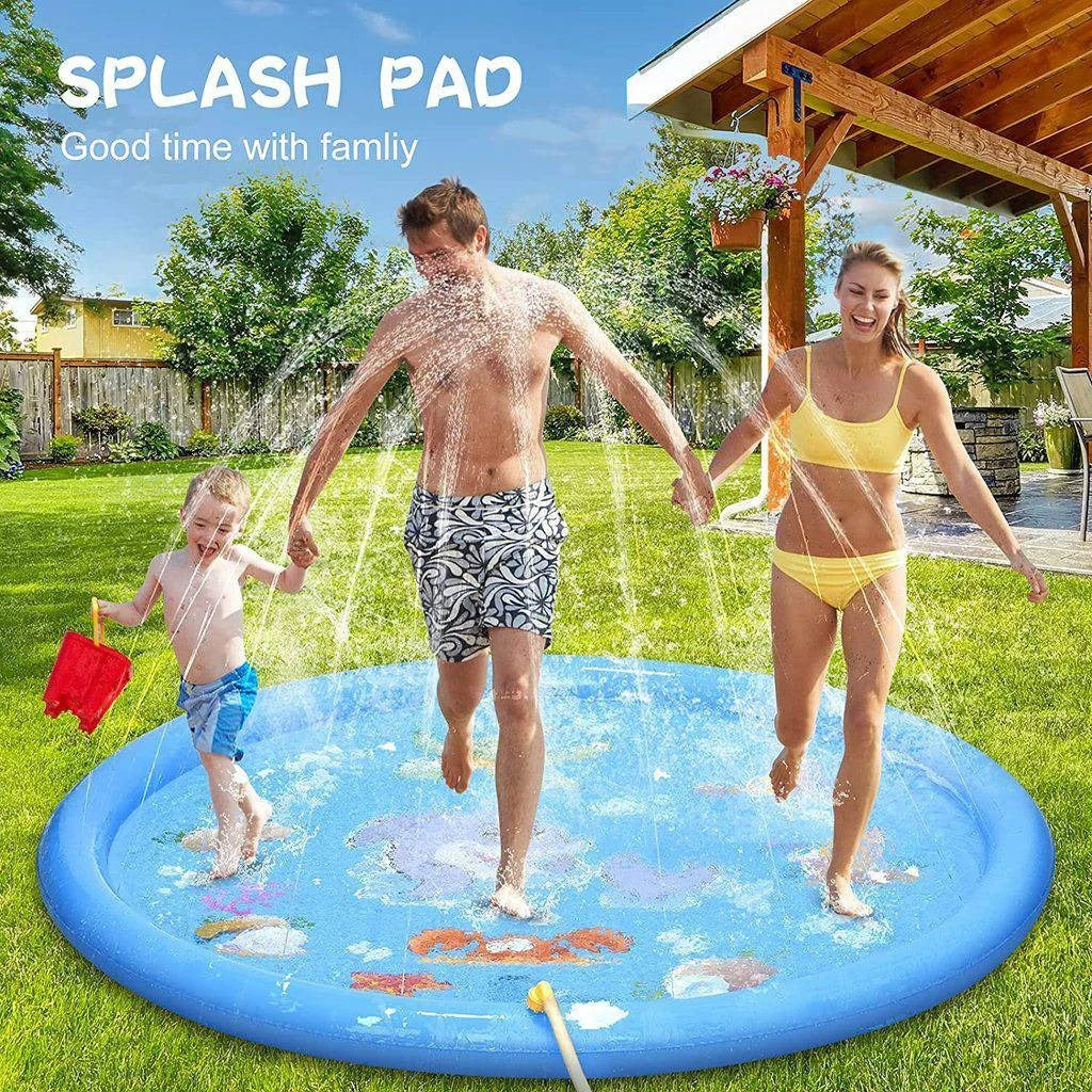 Kids Splash Pad Adjustable Spray Height Inflatable Edge
