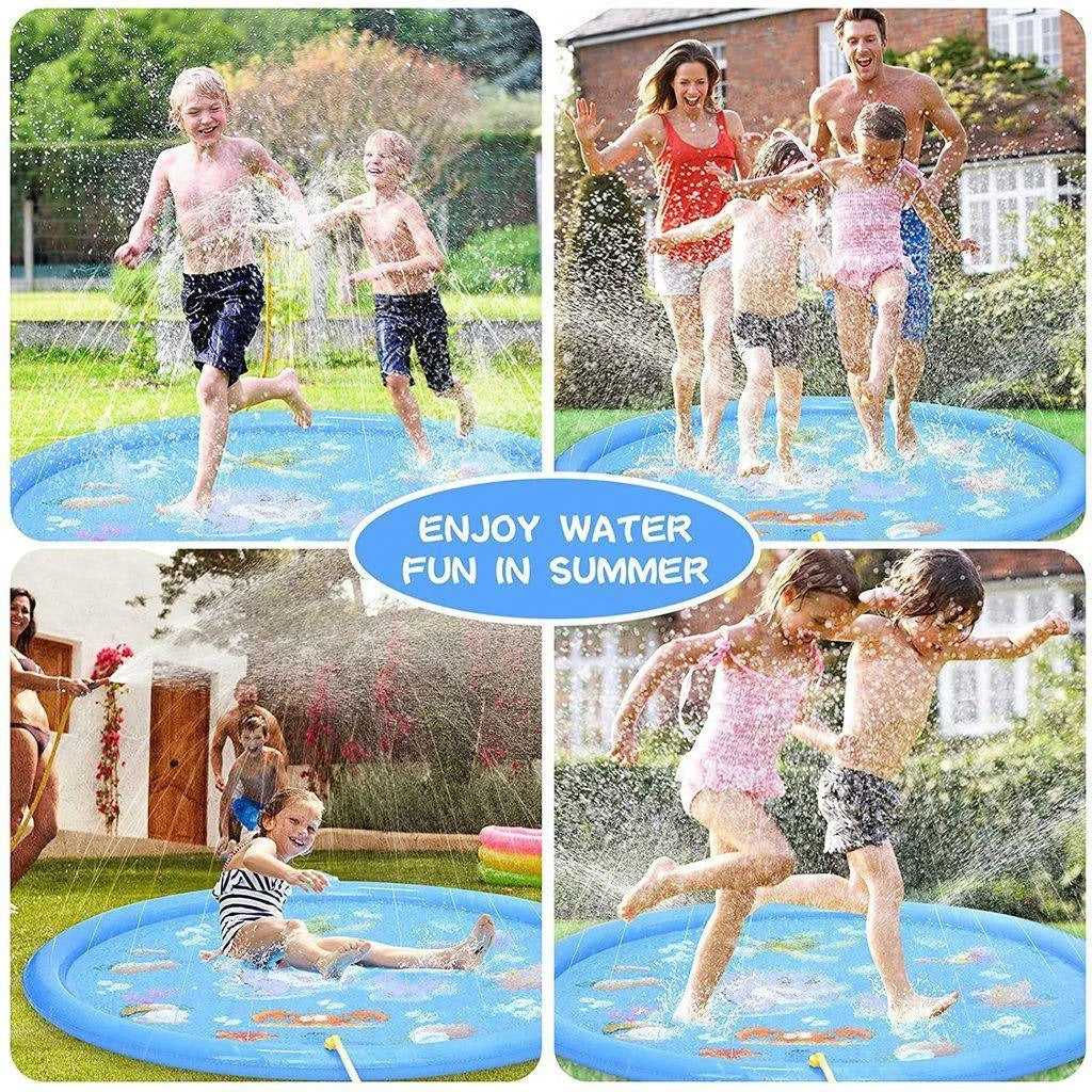 Kids Splash Pad Adjustable Spray Height Inflatable Edge
