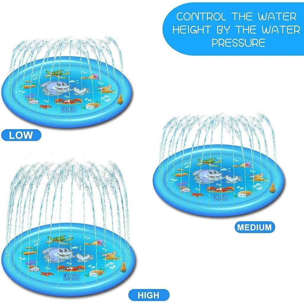 Kids Splash Pad Adjustable Spray Height Inflatable Edge